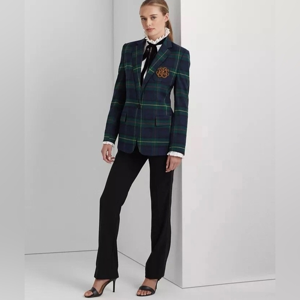 Lauren Ralph Lauren plaid bullion blazer jacket tartan size 10 new with tags - Picture 6 of 6